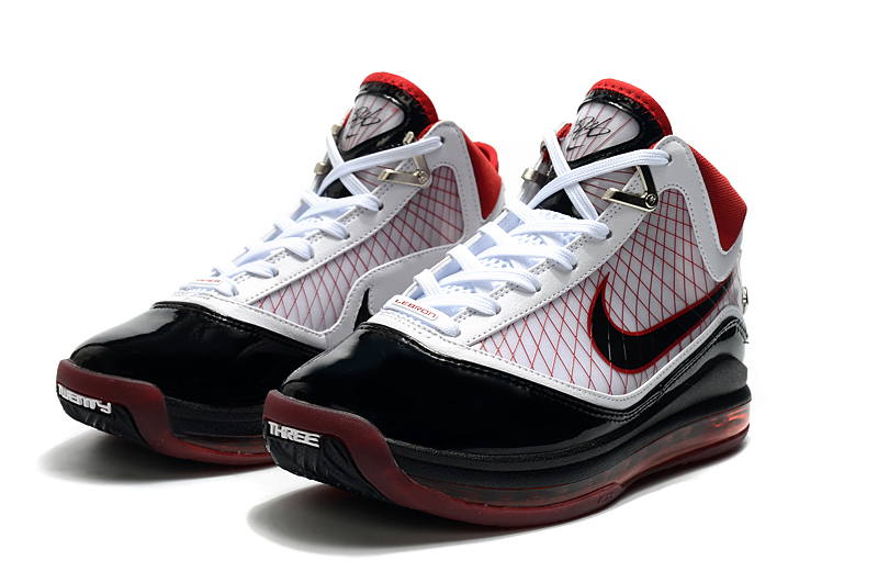 2020 Nike Lebron 7 Retro White Red Black Basketball Shoes - Click Image to Close